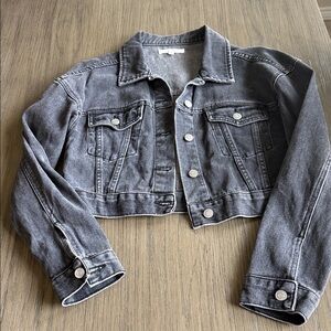 PacSun Charcoal Cropped Denim Jacket